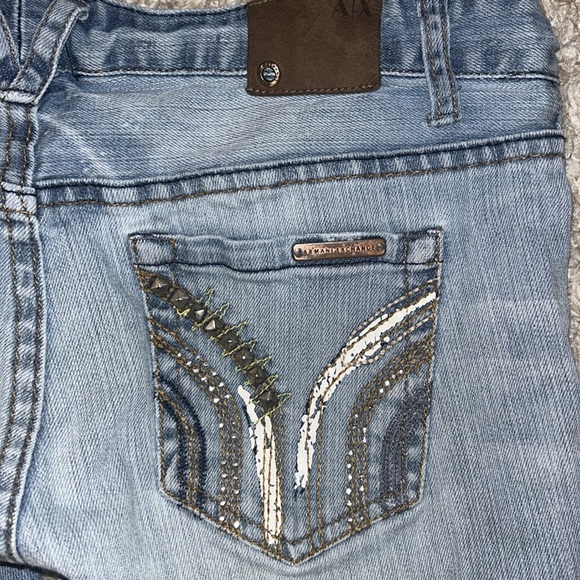 ARMANI EXCHANGE EMBELLISHED POCKET CUT OFF SHORTS - Picture 4 of 7